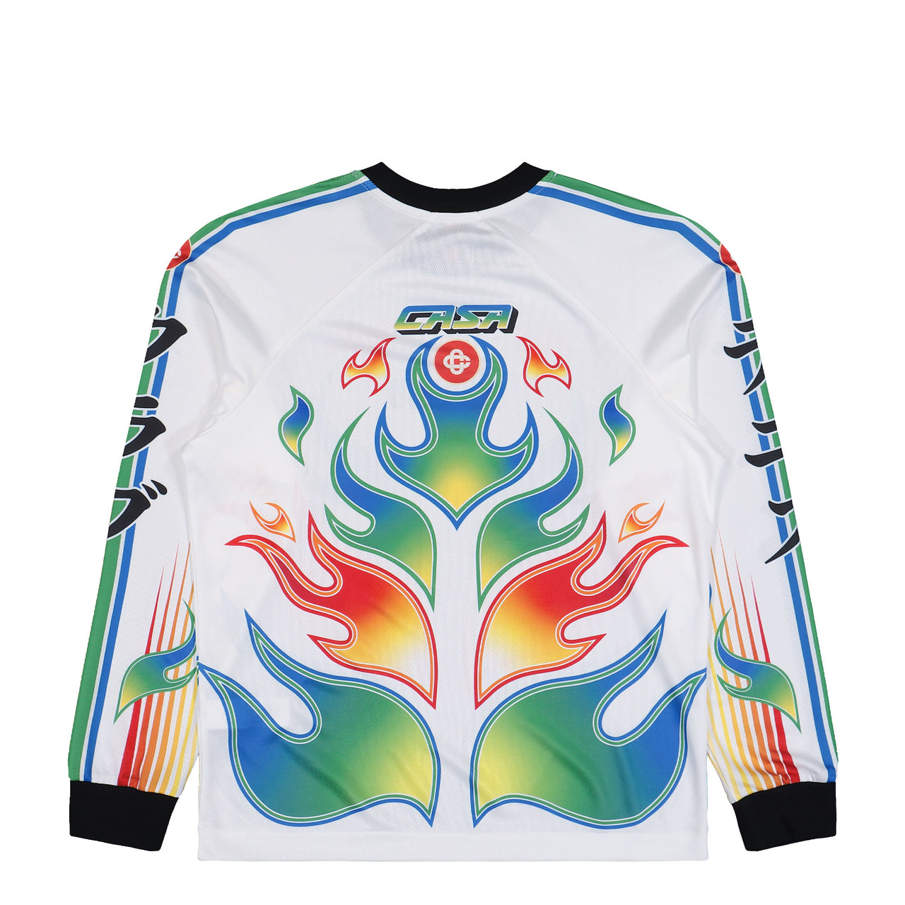 Casablanca Long Sleeve Football Tee Flame Laurel Longsleeves M-AW25-JTP-248-01 Detail View 1 | GATE