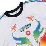 Casablanca Long Sleeve Football Tee Flame Laurel Longsleeves M-AW25-JTP-248-01 Detail View 3 | GATE