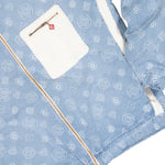 Casablanca Cashmere Terry Denim Reversible Jacket Bleached Monogram Denim Jackets M-AW25-JTP-429-01 Detail View 5 | GATE
