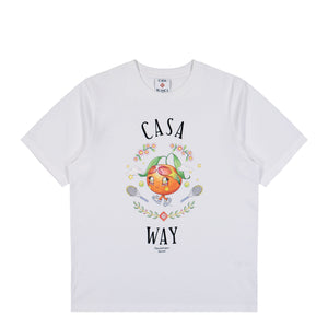 Casablanca Casa Way Orange Mascot Printed T-Shirt  Orange Mascot T-Shirts M-AW25-JTS-001-02 Detail View 1 | GATE