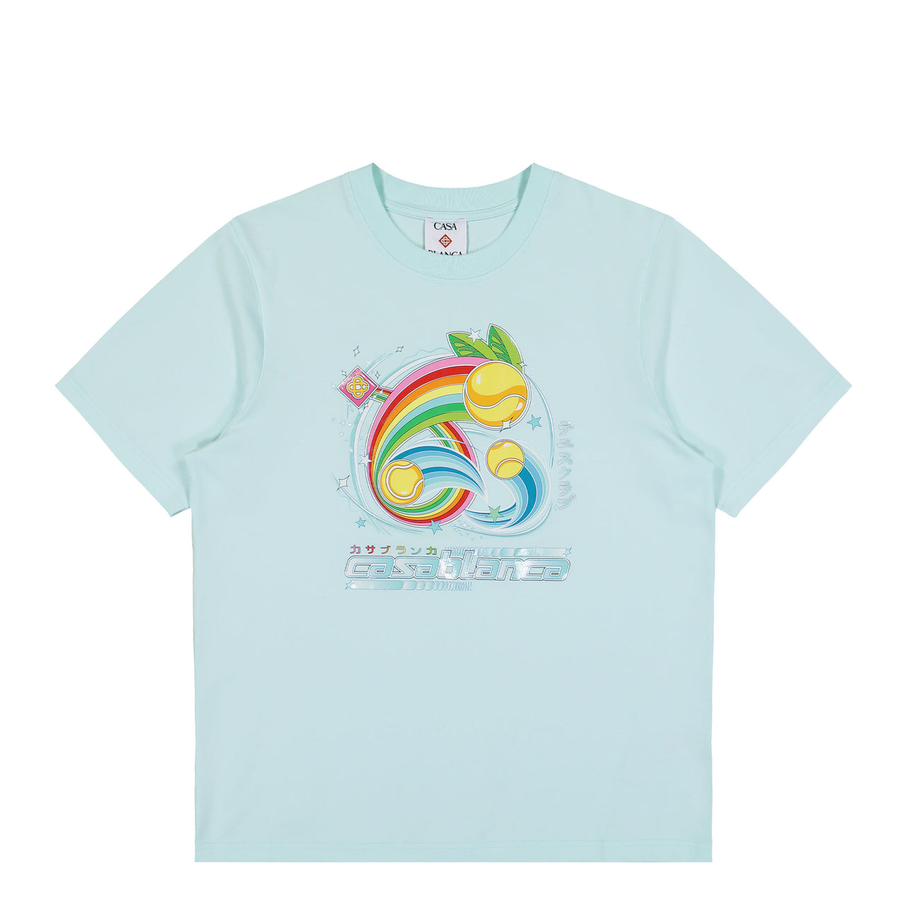 Casablanca Manga Tennis Ball Printed T-Shirt Manga Tennis Ball T-Shirts M-AW25-JTS-001-07 Detail View 1 | GATE