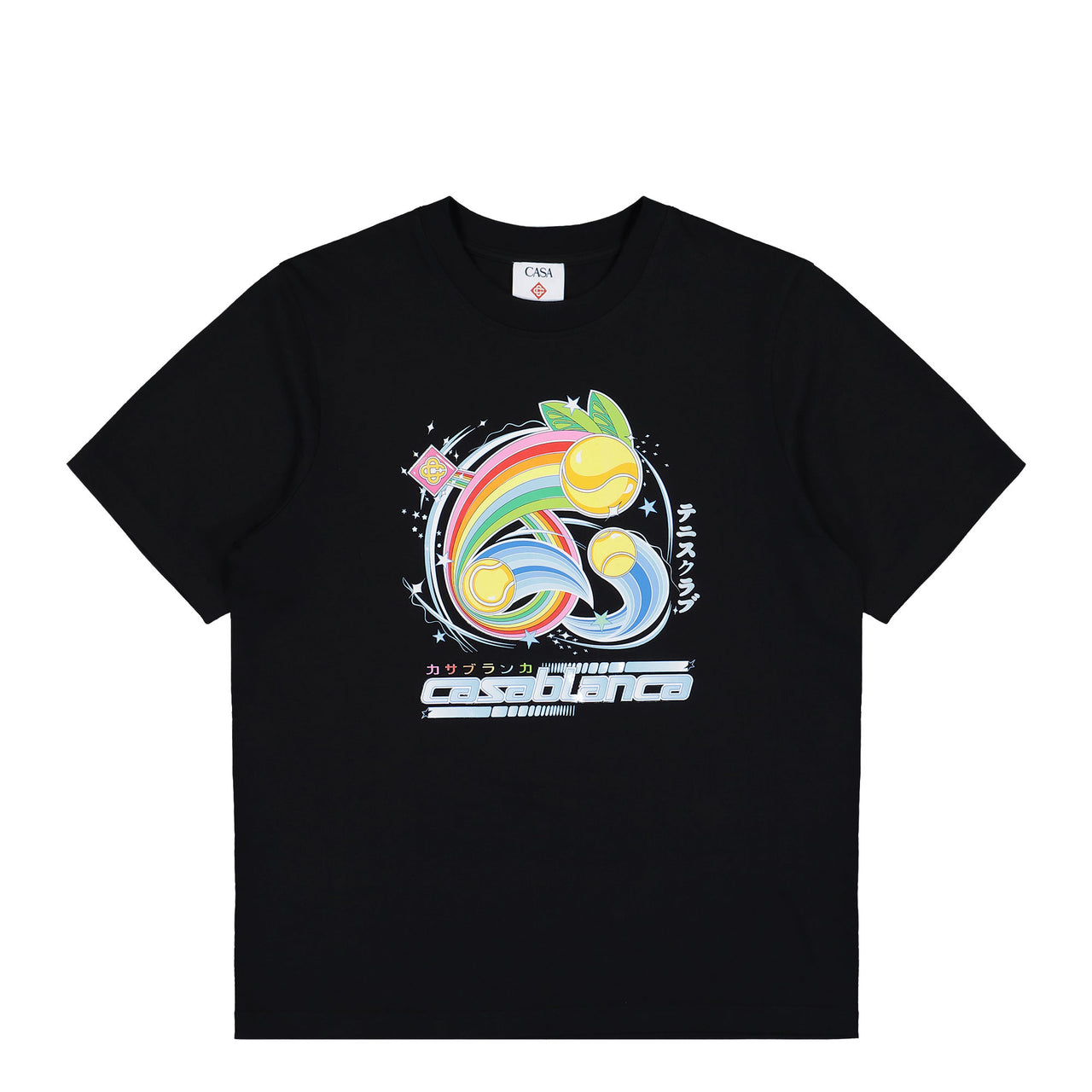 Casablanca Manga Tennis Ball Printed T-Shirt  Manga Tennis Ball T-Shirts M-AW25-JTS-001-08 Detail View 1 | GATE