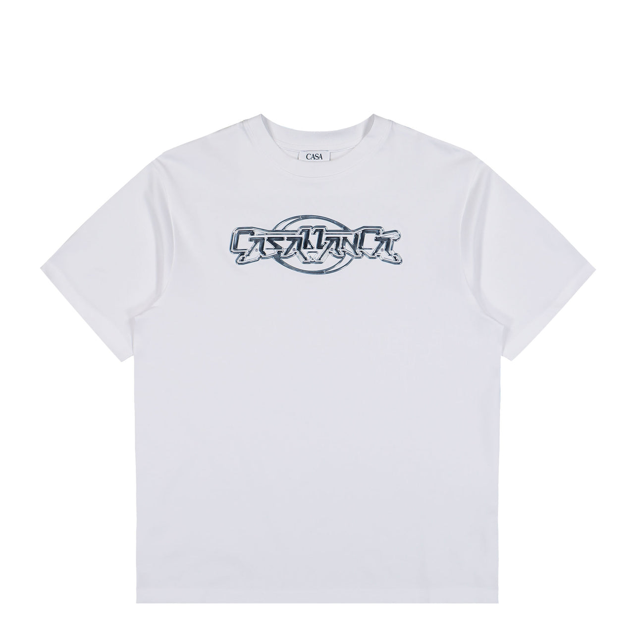 Casablanca Casa Chrome Printed Oversized T-Shirt Casa Chrome T-Shirts M-AW25-JTS-044-06 Detail View 1 | GATE