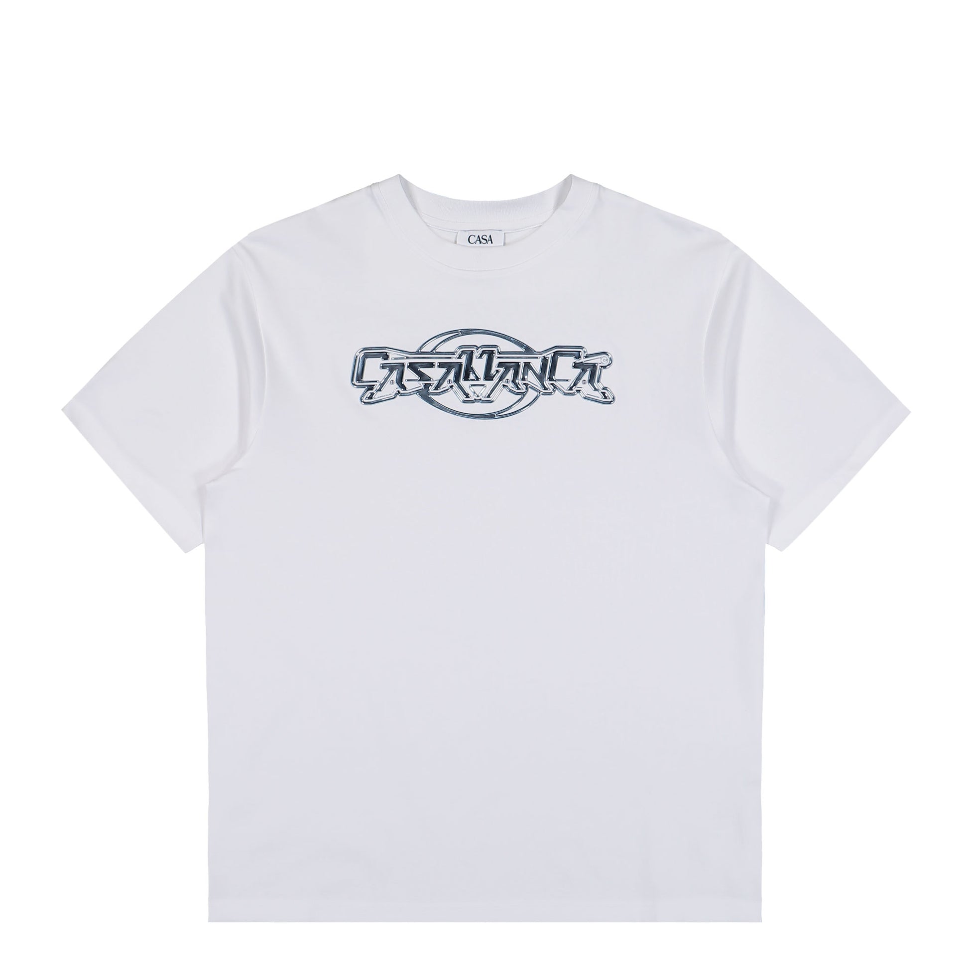 Casablanca Casa Chrome Printed Oversized T-Shirt Casa Chrome T-Shirts M-AW25-JTS-044-06 Detail View 1 | GATE