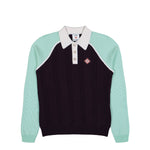 Casablanca Sporty Long Sleeve Polo Aubergine Knits M-AW25-KW-1131-01 Detail View 1 | GATE