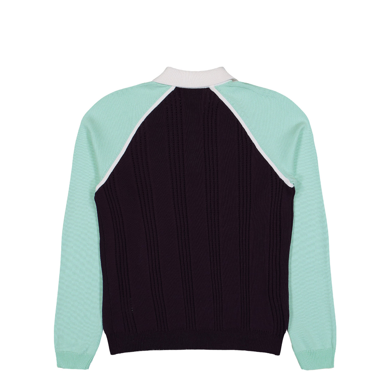 Casablanca Sporty Long Sleeve Polo Aubergine Knits M-AW25-KW-1131-01 Detail View 1 | GATE