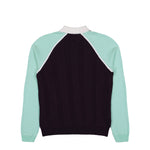 Casablanca Sporty Long Sleeve Polo Aubergine Knits M-AW25-KW-1131-01 Detail View 2 | GATE
