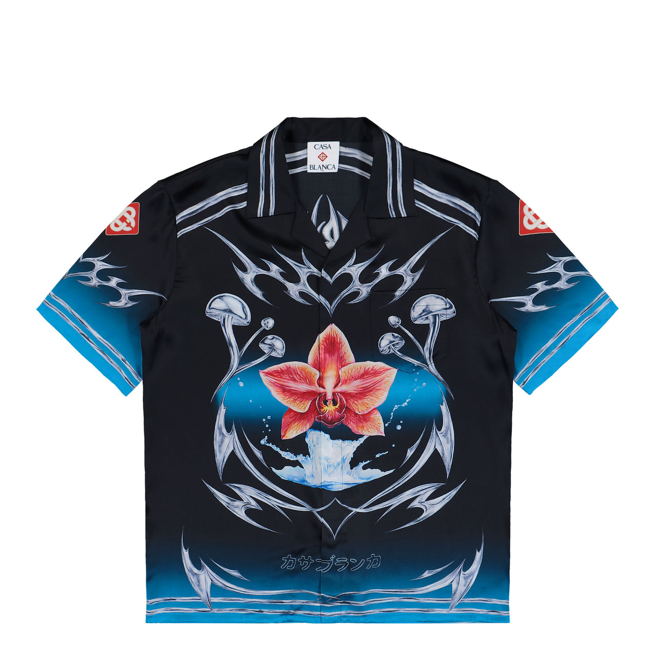 Casablanca Cuban Collar Short Sleeve Shirt Blades Shirts M-AW25-SH-003-03 Detail View 1 | GATE