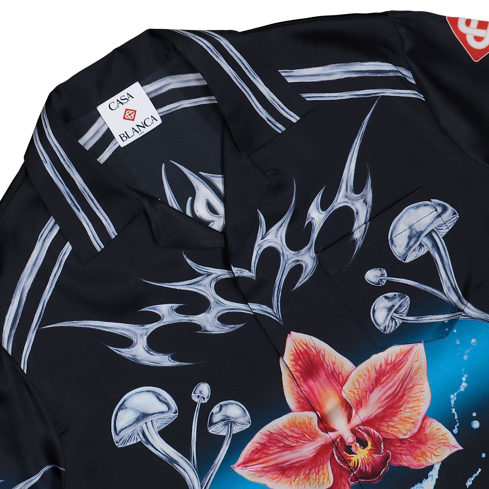 Casablanca Cuban Collar Short Sleeve Shirt Blades Shirts M-AW25-SH-003-03 Detail View 3 | GATE