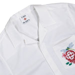 Casablanca Embroidered Monogram Short Sleeve Shirt Dragonfly Floral Shirts M-AW25-SH-209-01 Detail View 3 | GATE