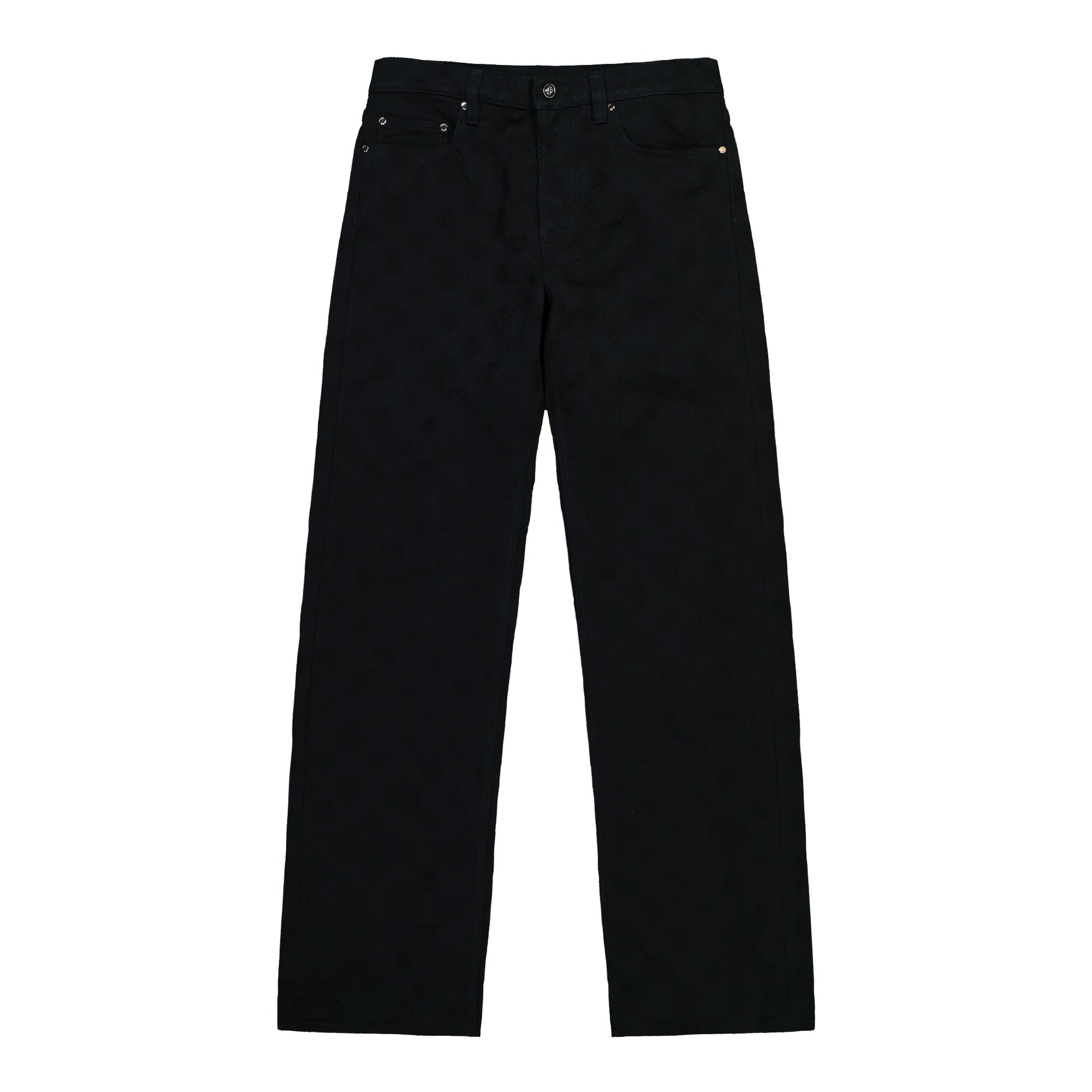 Casablanca Denim Monogram Straight Leg Jeans Black Denim M-AW25-TR-330-01 Detail View 1 | GATE
