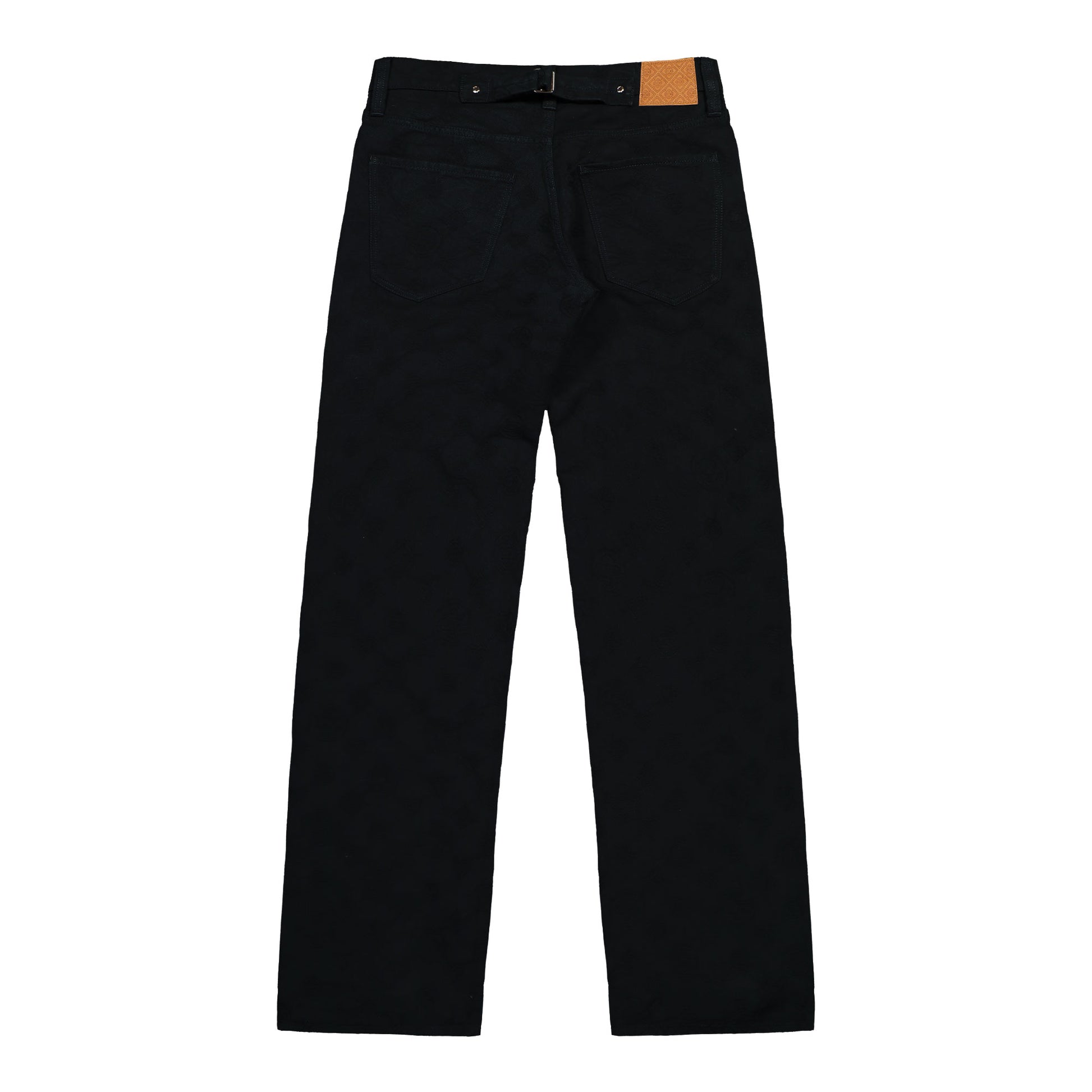 Casablanca Denim Monogram Straight Leg Jeans Black Denim M-AW25-TR-330-01 Detail View 2 | GATE
