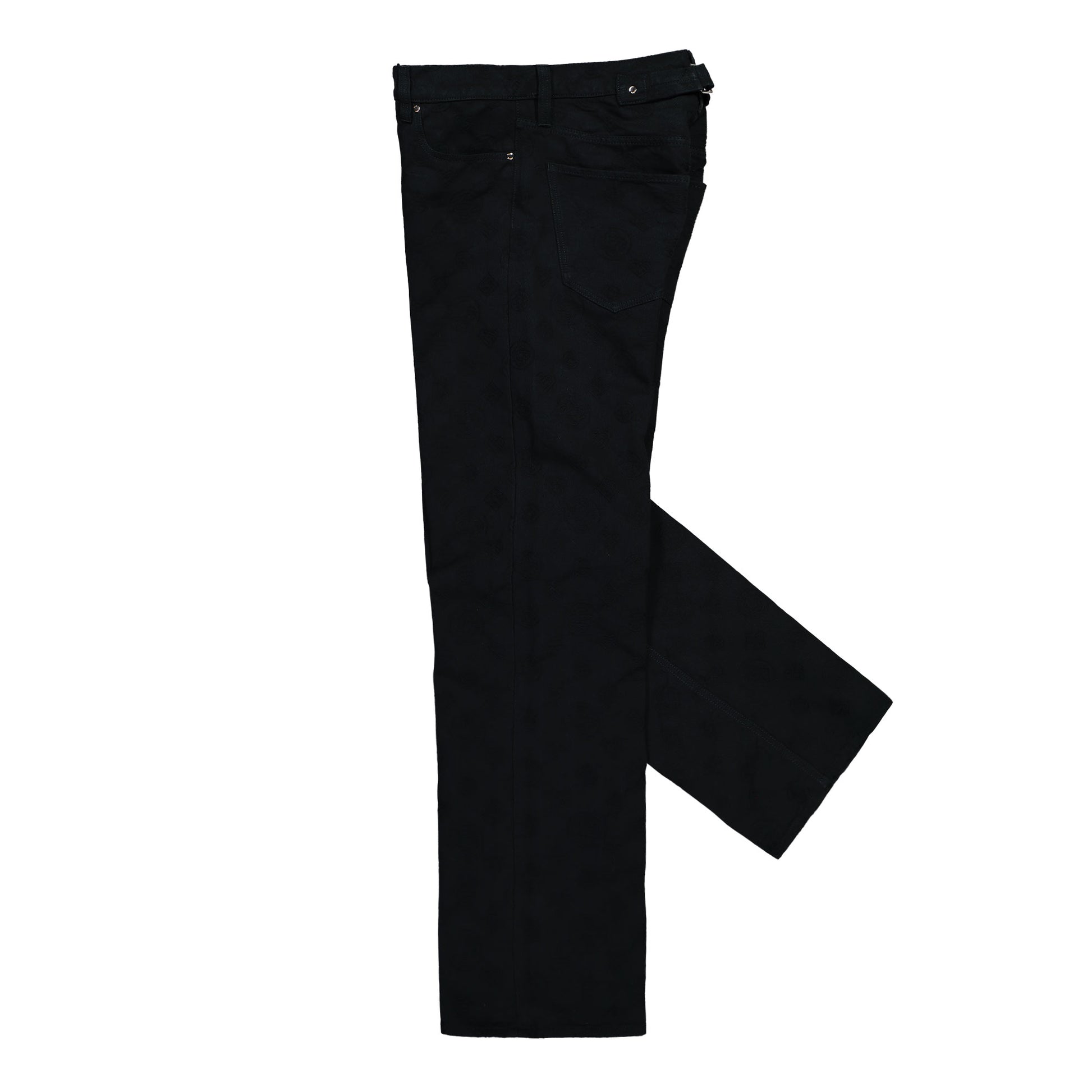 Casablanca Denim Monogram Straight Leg Jeans Black Denim M-AW25-TR-330-01 Detail View 3 | GATE
