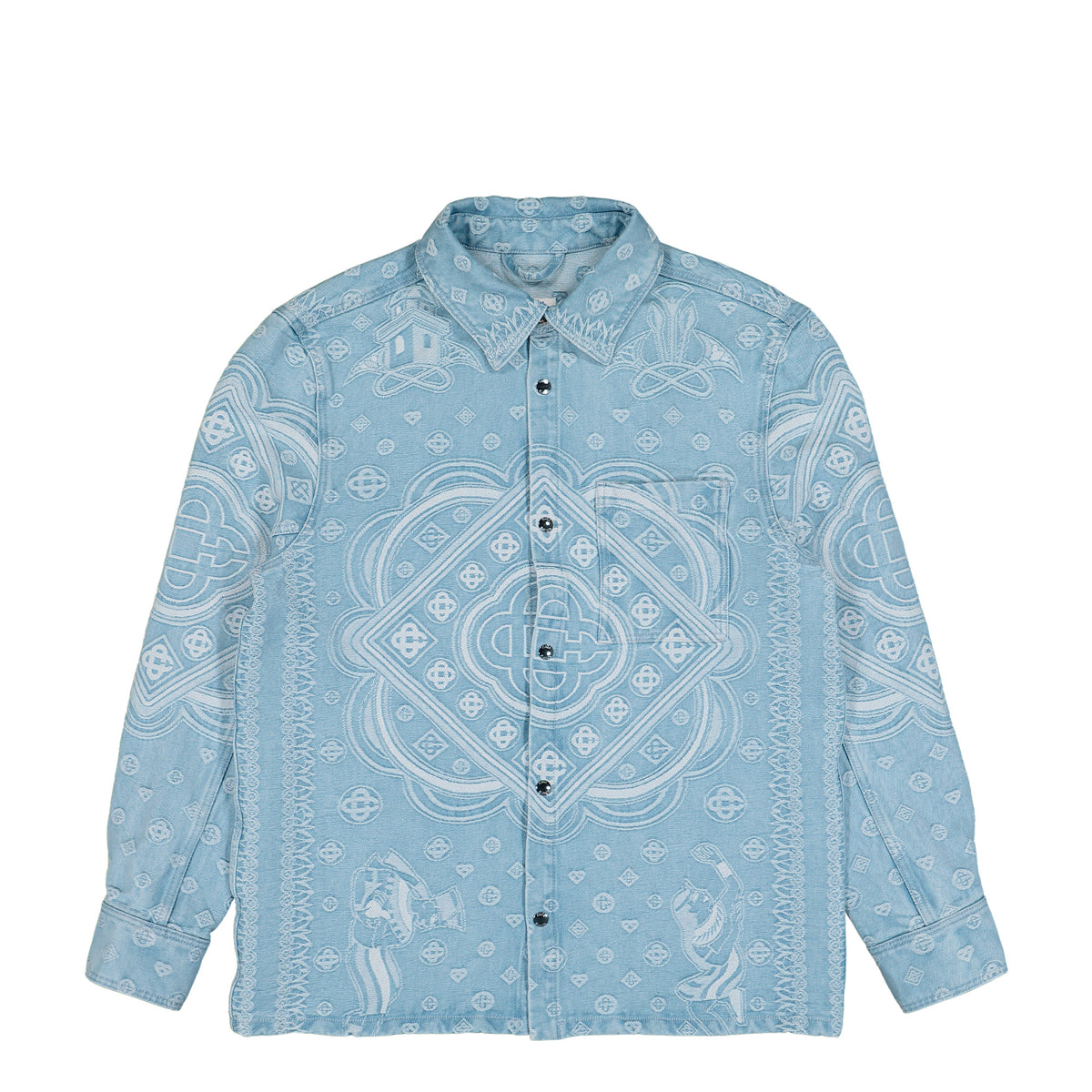 Casablanca Denim Shirt Light Blue Carpet Jacquard Shirts M-AW26-DN-026-01 Detail View 1 | GATE