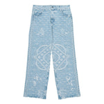 Casablanca Carpet Jacquard Baggy Denim Jeans Light Blue Carpet Jacquard Jeans M-AW26-DN-028-01 Detail View 1 | GATE
