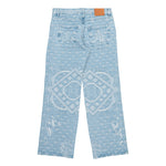 Casablanca Carpet Jacquard Baggy Denim Jeans Light Blue Carpet Jacquard Jeans M-AW26-DN-028-01 Detail View 2 | GATE
