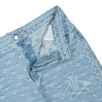 Casablanca Carpet Jacquard Baggy Denim Jeans Light Blue Carpet Jacquard Jeans M-AW26-DN-028-01 Detail View 4 | GATE
