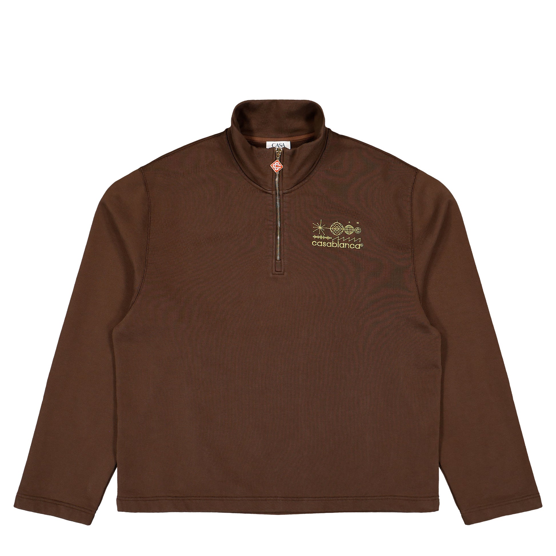 Casablanca Code De Civilisation Quarter Zip Sweatshirt Code De Civilisation Sweatshirts M-AW26-JTP-403-01 Detail View 1 | GATE