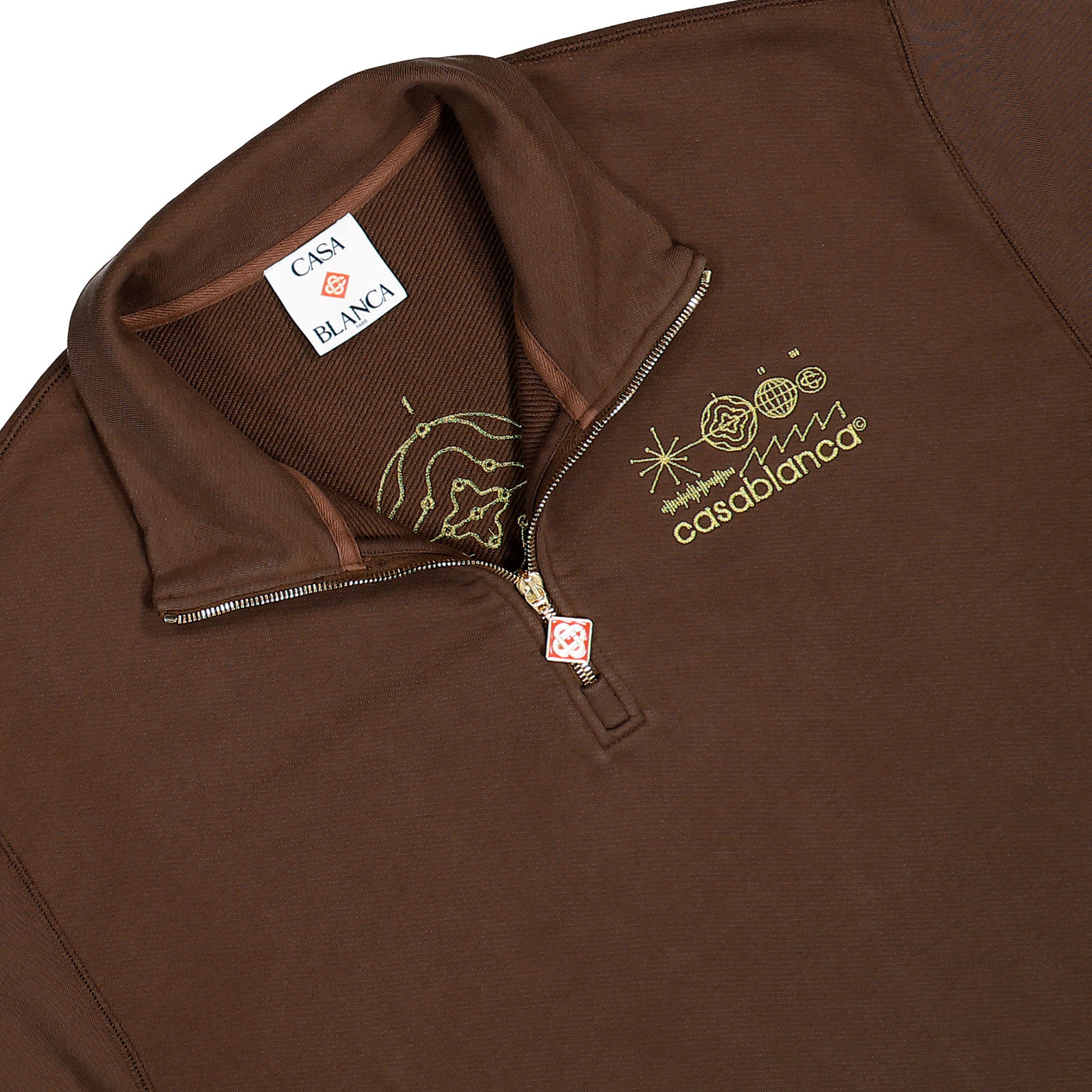 Casablanca Code De Civilisation Quarter Zip Sweatshirt Code De Civilisation Sweatshirts M-AW26-JTP-403-01 Detail View 3 | GATE