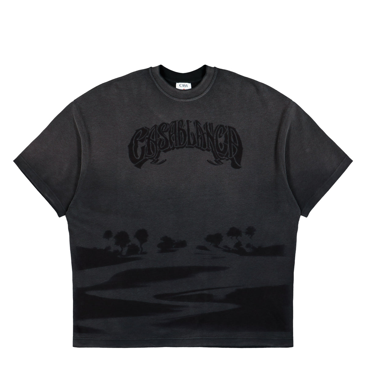 Casablanca Shadow Sands Washed Oversized T-Shirt Shadow Sands T-Shirts M-AW26-JTS-078-02 Detail View 1 | GATE