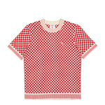 Casablanca Check Tee Red / White T-Shirts M-AW26-KW-1472-02 Detail View 1 | GATE