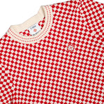 Casablanca Check Tee Red / White T-Shirts M-AW26-KW-1472-02 Detail View 3 | GATE