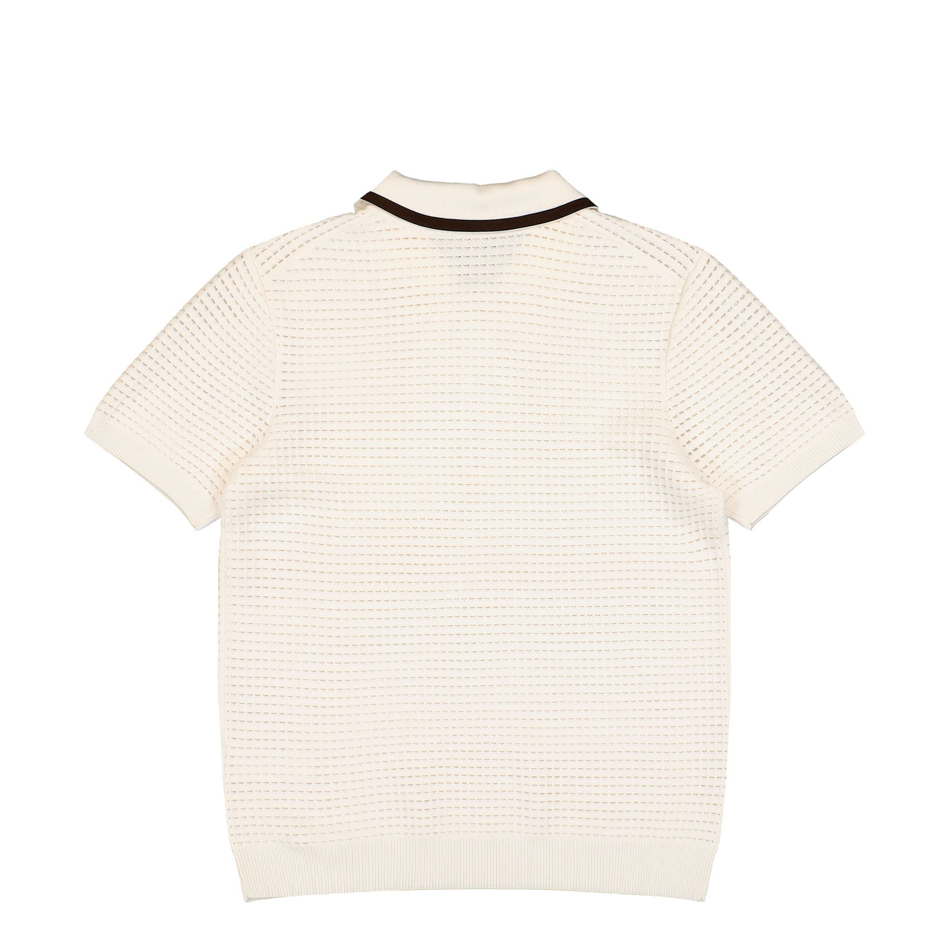 Casablanca Waffle Stitch Polo Shirt Off White Shirts M-AW26-KW-1480-01 Detail View 2 | GATE