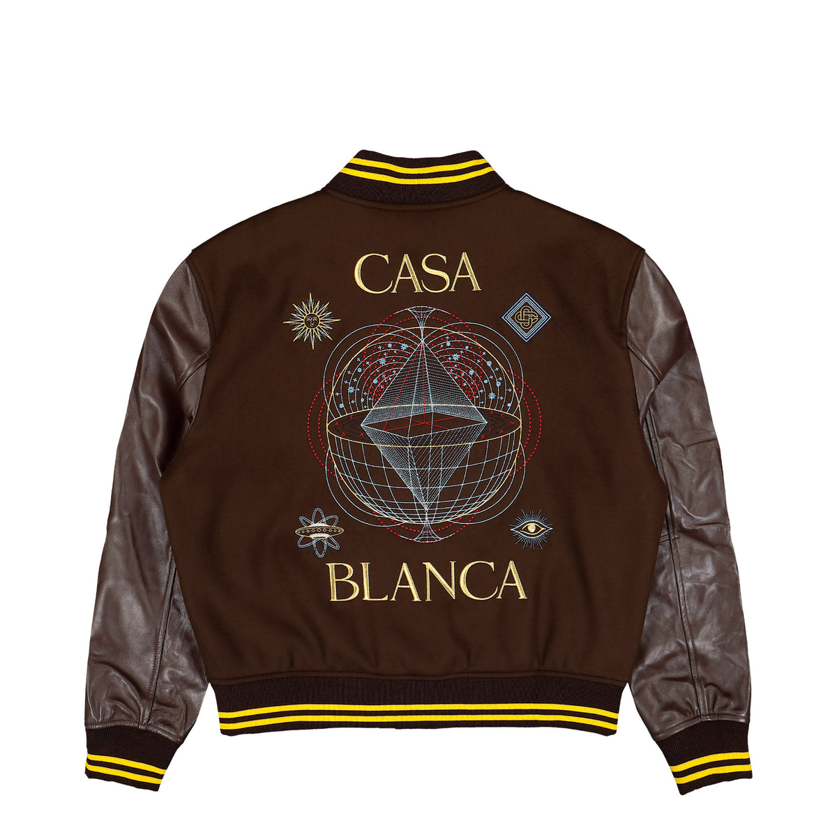 Casablanca Wool Varsity Jacket Celestial Pyramid Jackets M-AW26-OT-258-01 Detail View 2 | GATE