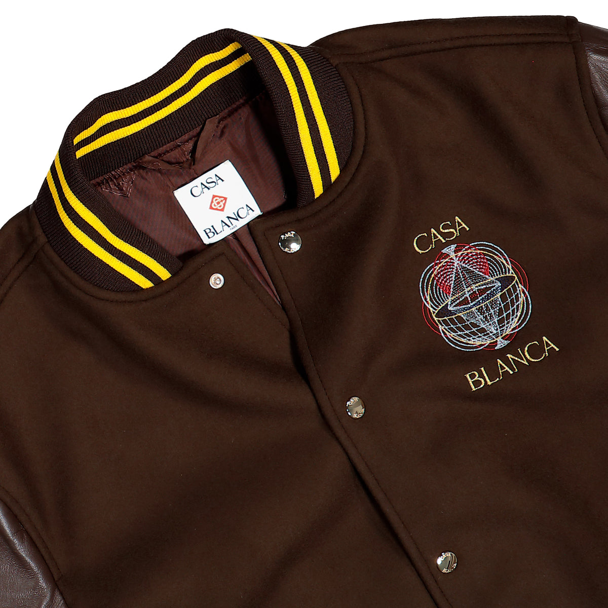Casablanca Wool Varsity Jacket Celestial Pyramid Jackets M-AW26-OT-258-01 Detail View 3 | GATE