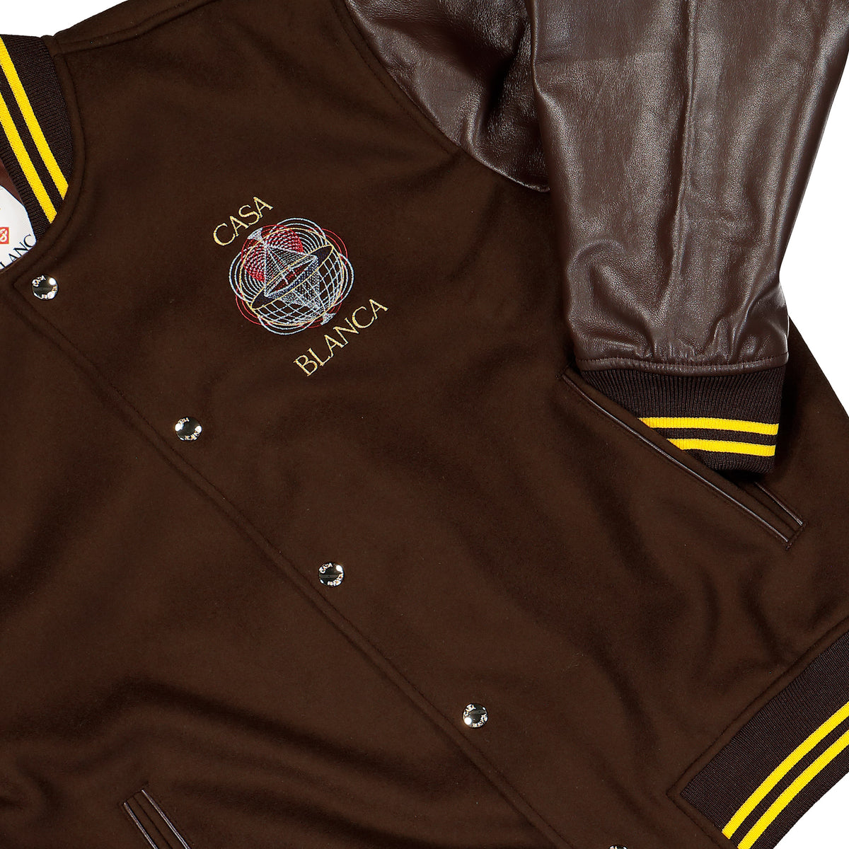 Casablanca Wool Varsity Jacket Celestial Pyramid Jackets M-AW26-OT-258-01 Detail View 4 | GATE