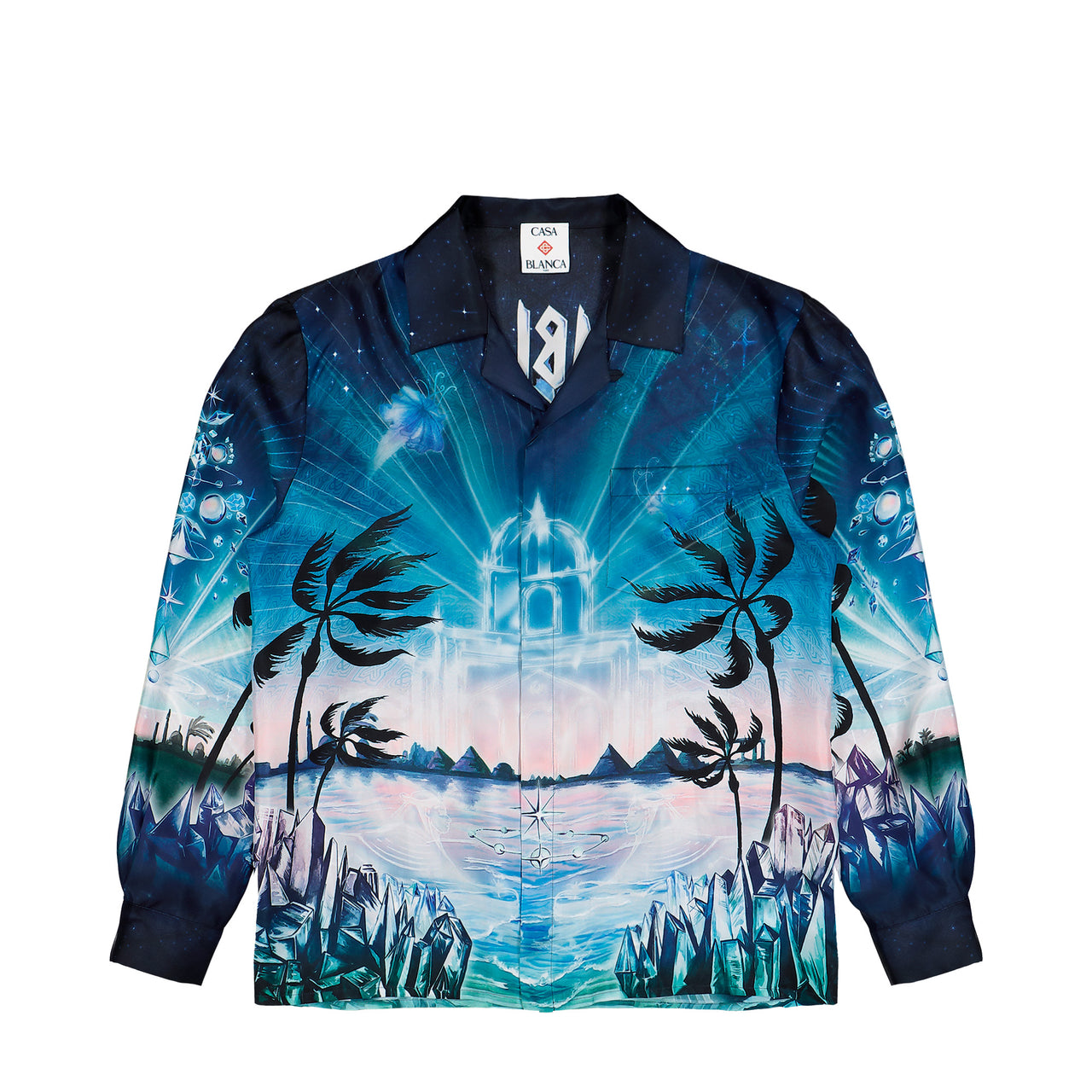 Casablanca Cuban Collar LS Shirt Crystal Alchemy Shirt M-AW26-SH-006-03 Detail View 1 | GATE
