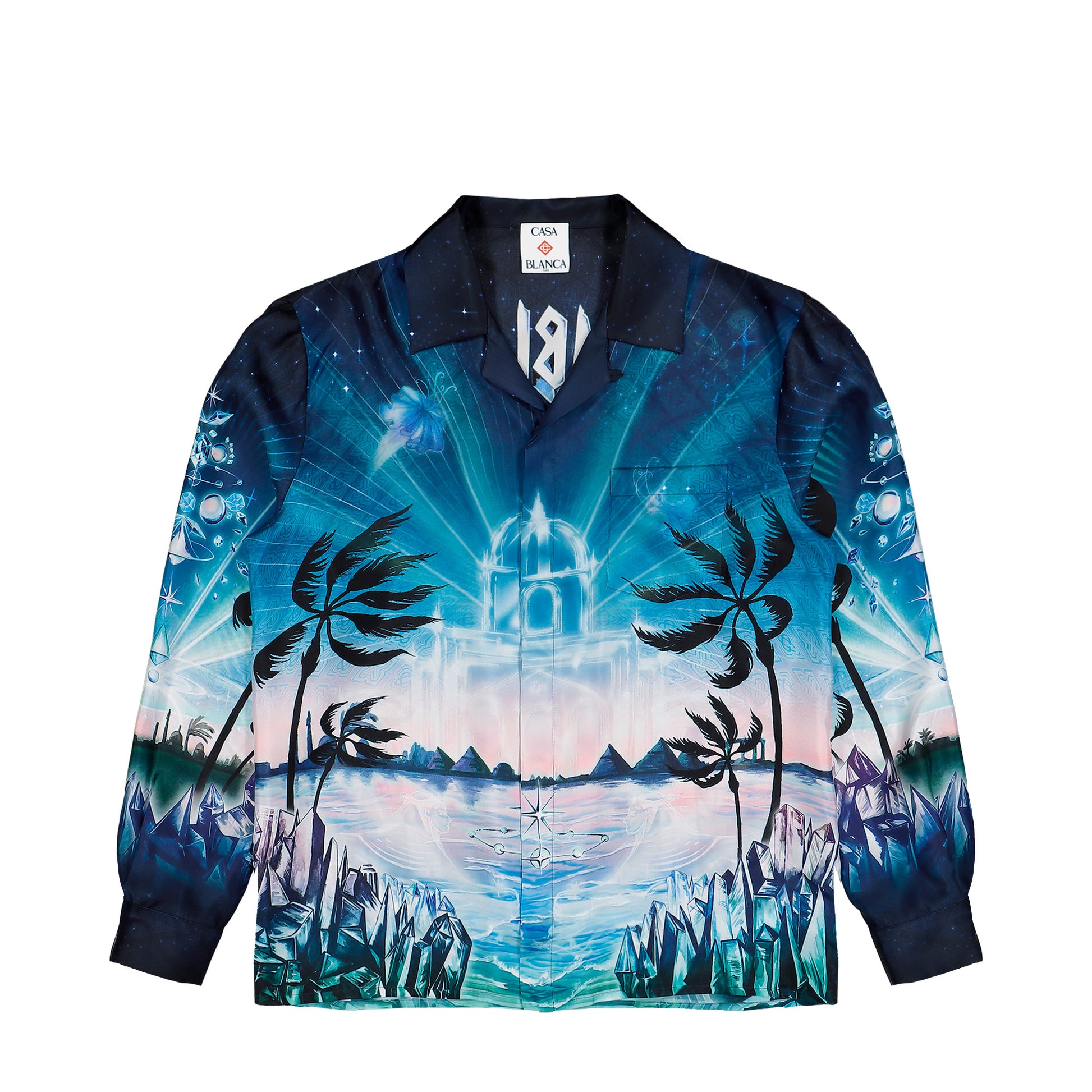 Casablanca Cuban Collar LS Shirt Crystal Alchemy Shirt M-AW26-SH-006-03 Detail View 1 | GATE
