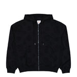 Casablanca Applique Monogram Zip Up Hoodie Black Loopback Hoodies M-PF26-JTP-512-02 Detail View 1 | GATE
