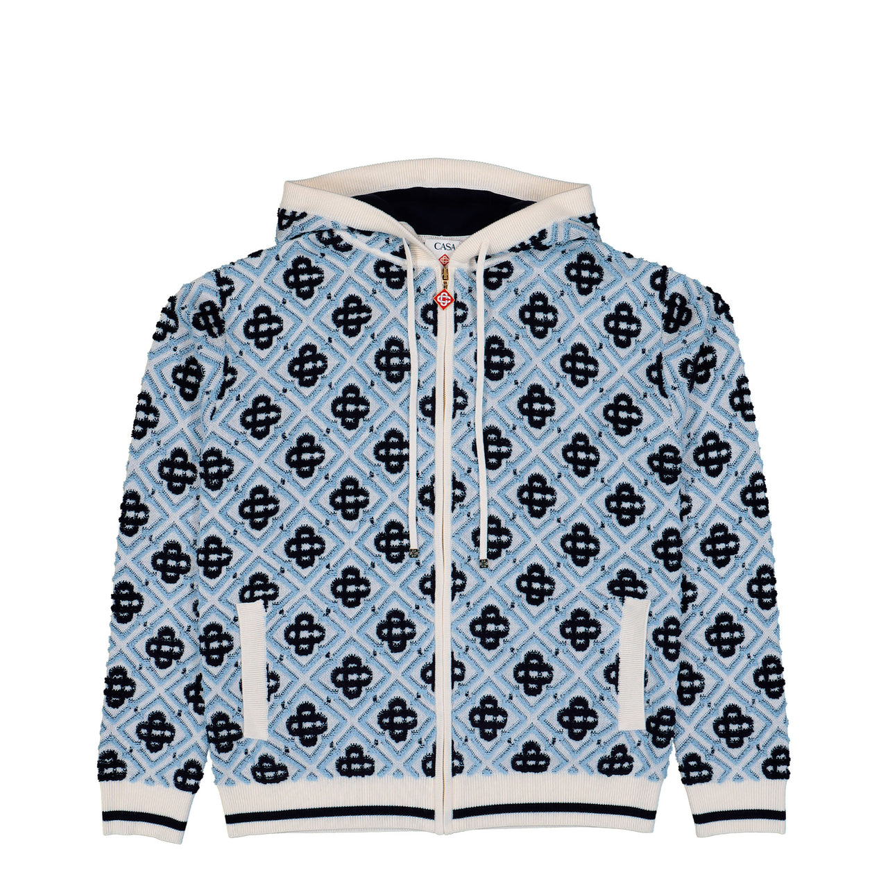 Casablanca Monogram Zip Up Hoodie CC Monogram Hoodie M-PF26-KW-1404-01 Detail View 1 | GATE
