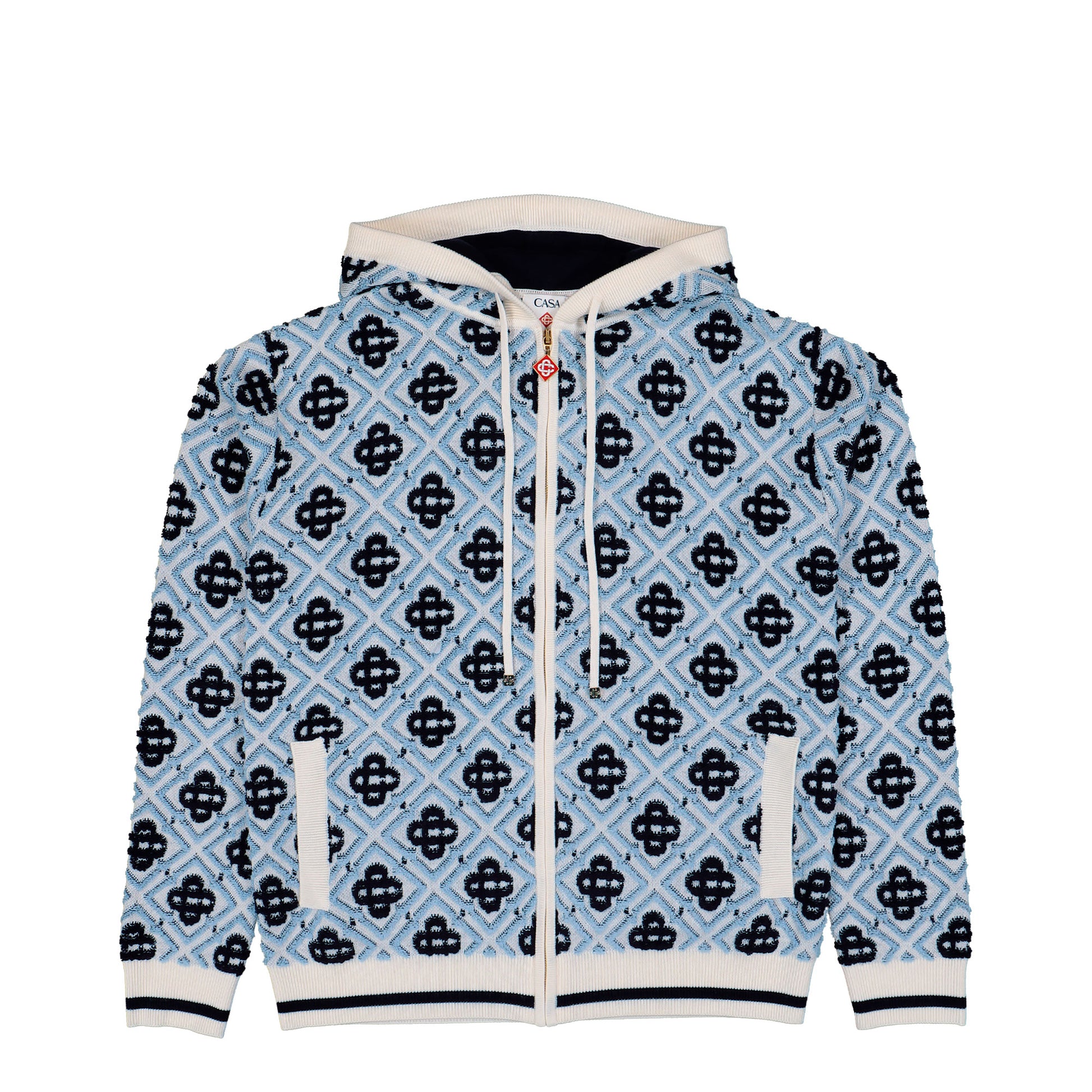 Casablanca Monogram Zip Up Hoodie CC Monogram Hoodie M-PF26-KW-1404-01 Detail View 1 | GATE
