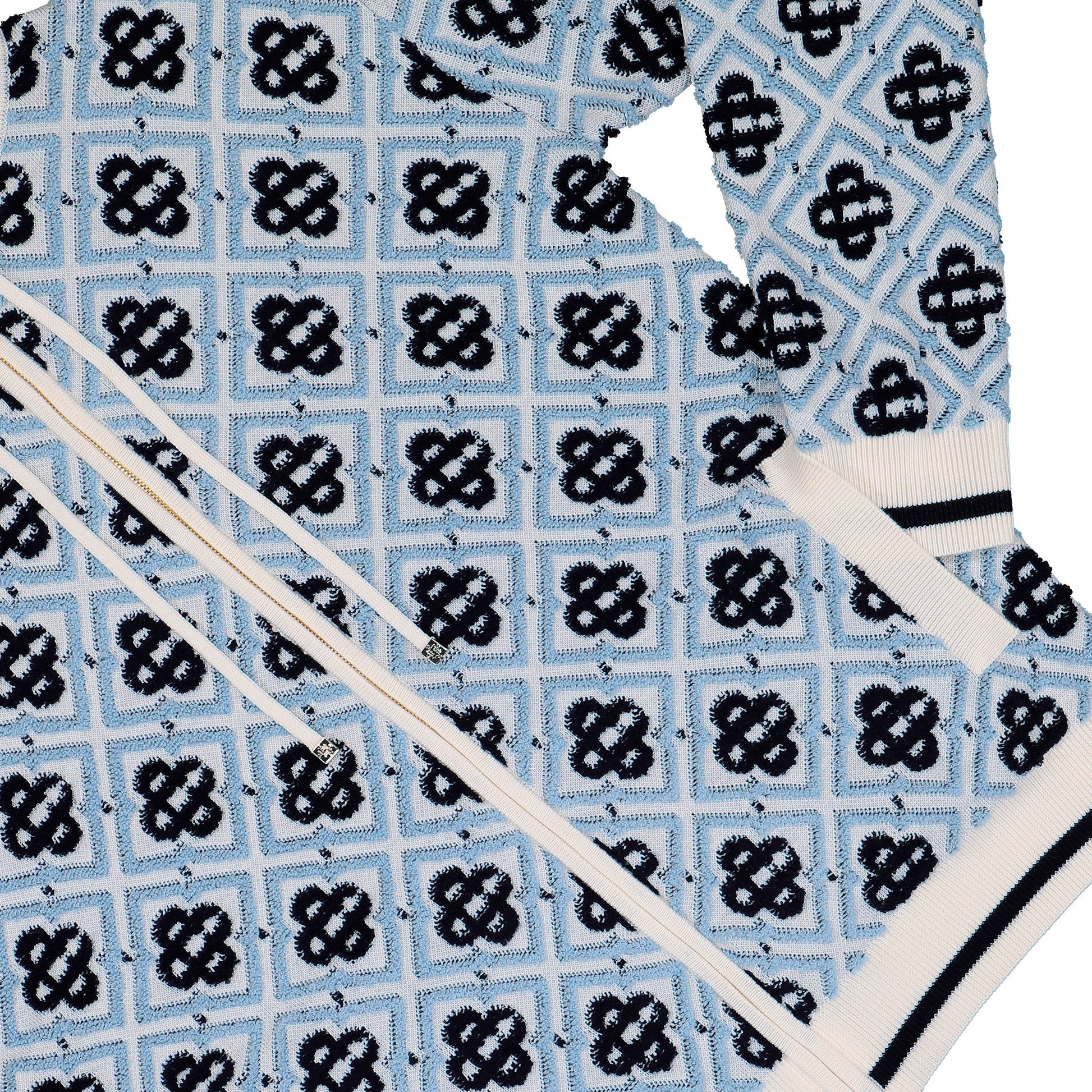 Casablanca Monogram Zip Up Hoodie CC Monogram Hoodie M-PF26-KW-1404-01 Detail View 4 | GATE

