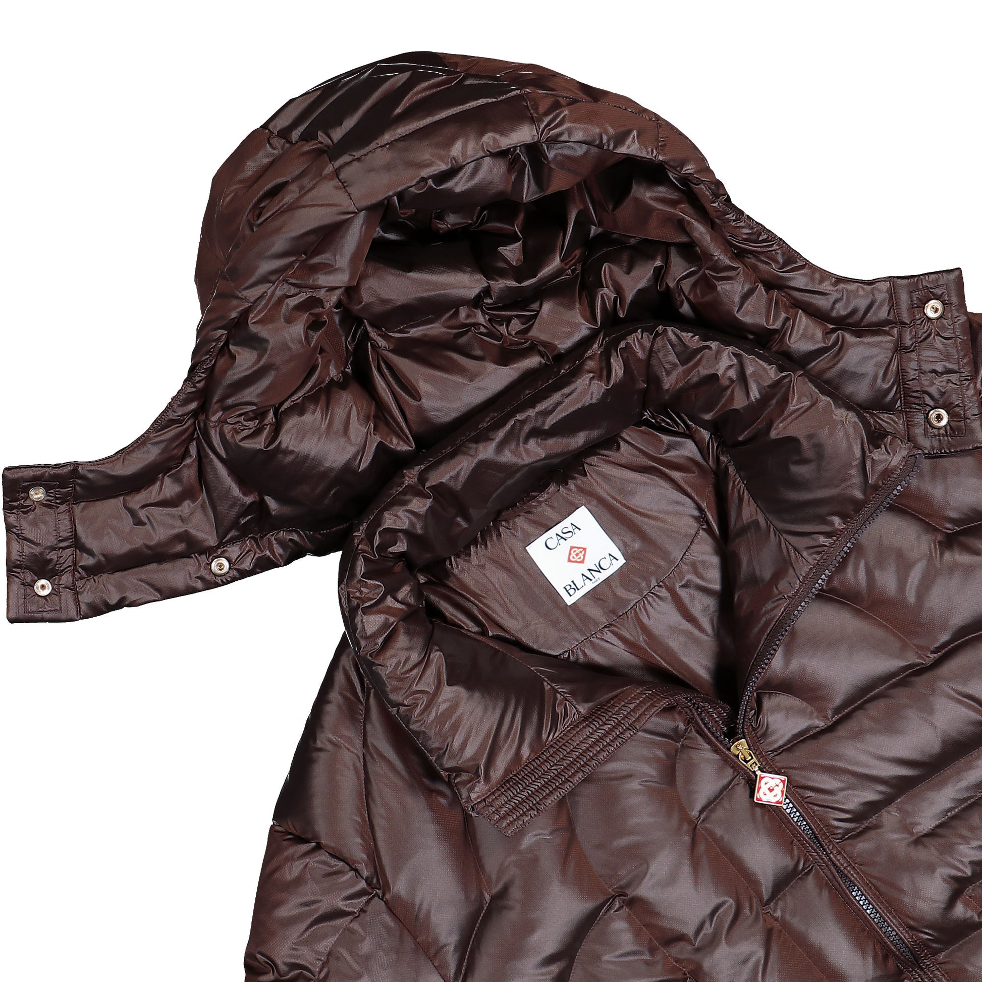 Casablanca Quilted Puffer Jacket Dark Brown Jackets M-PF26-OT-227-02 Detail View 3 | GATE
