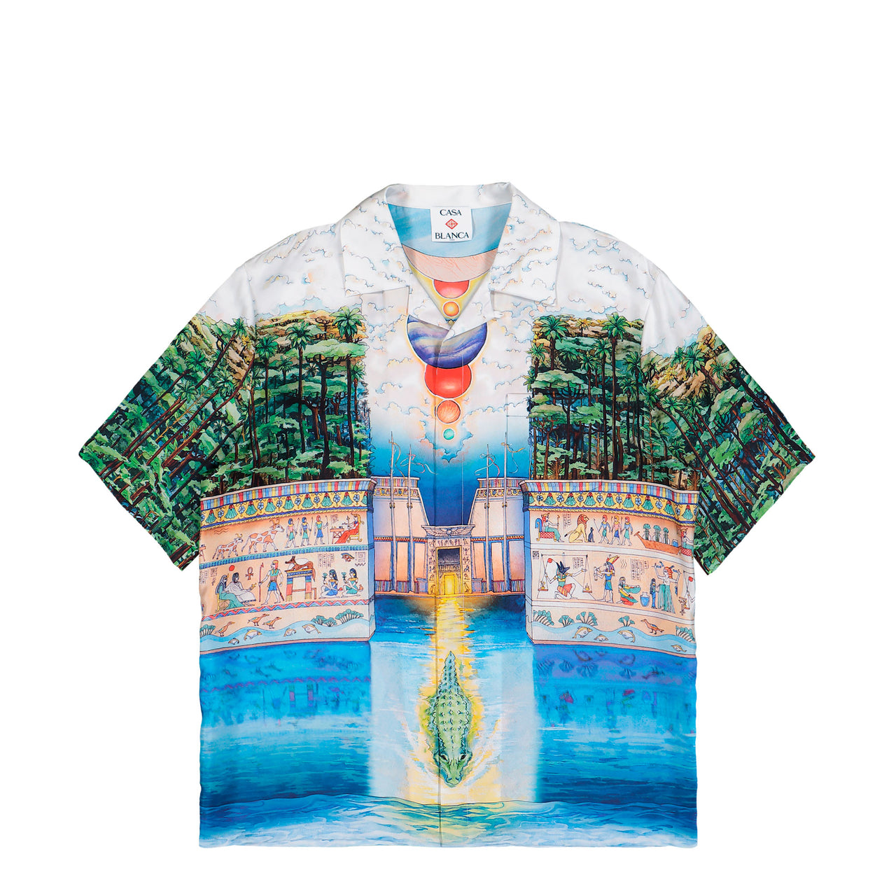 Casablanca Trompe L'Oeil Cuban Collar SS Shirt Trompe L'Oeil Shirt M-PF26-SH-003-04 Detail View 1 | GATE
