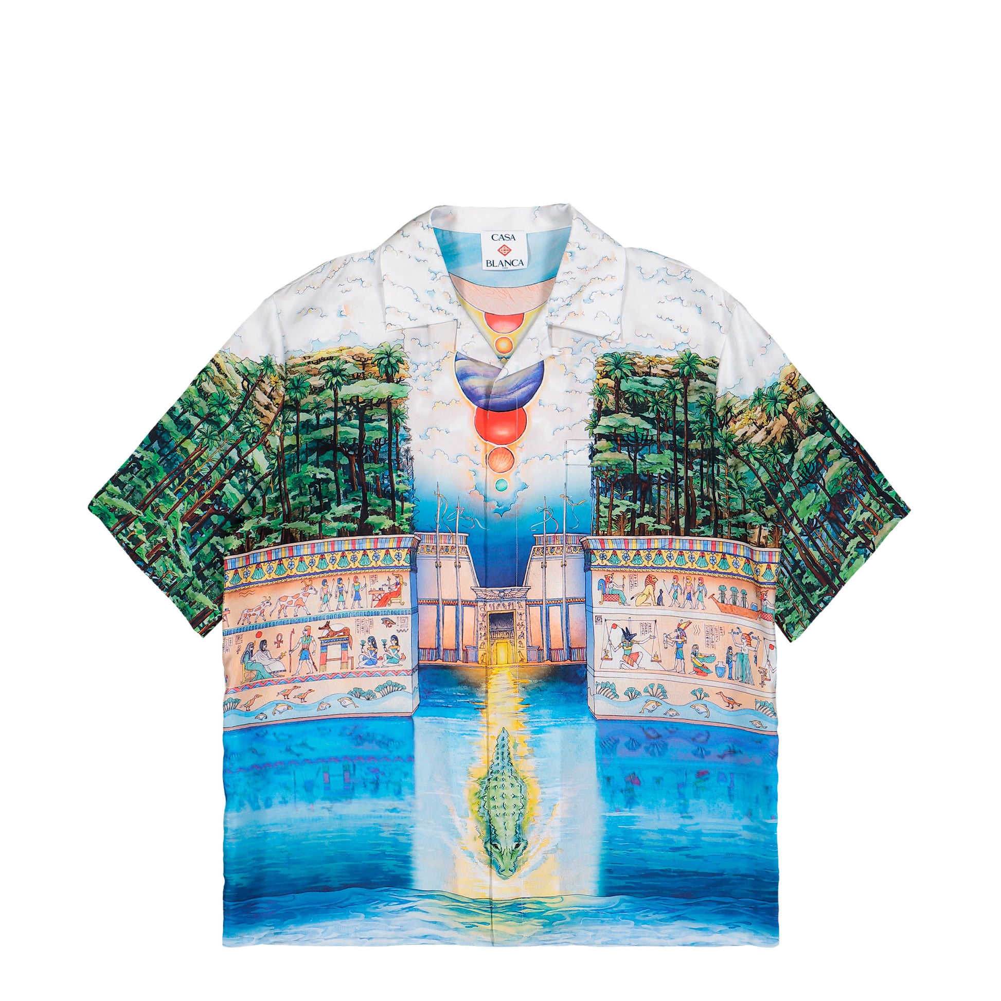 Casablanca Trompe L'Oeil Cuban Collar SS Shirt Trompe L'Oeil Shirt M-PF26-SH-003-04 Detail View 1 | GATE
