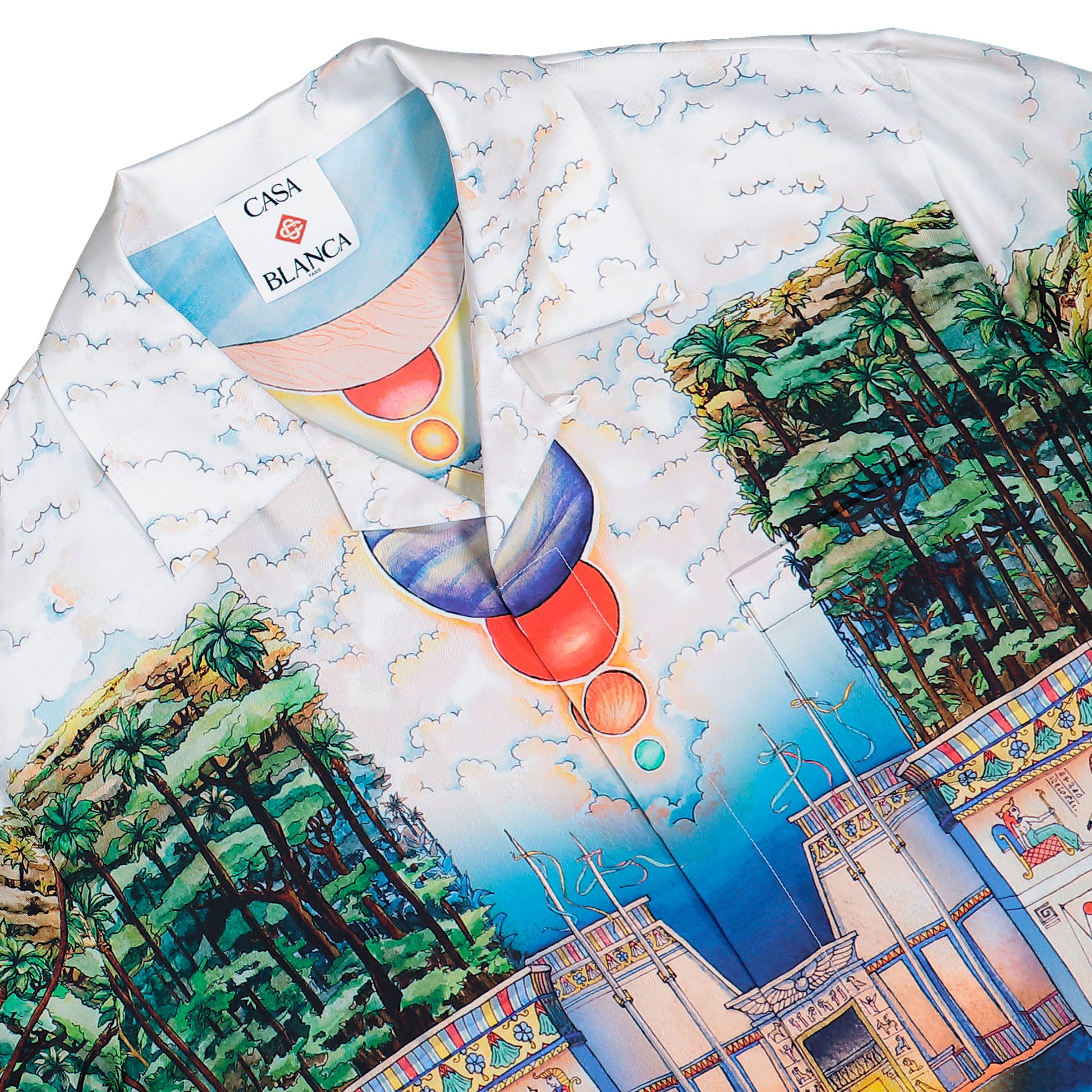 Casablanca Trompe L'Oeil Cuban Collar SS Shirt Trompe L'Oeil Shirt M-PF26-SH-003-04 Detail View 3 | GATE
