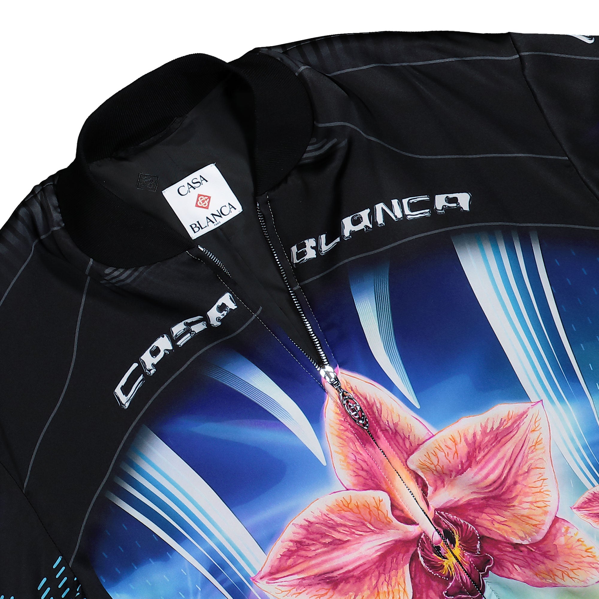 Orchid Racer Printed Bomber Jacket | GATE
