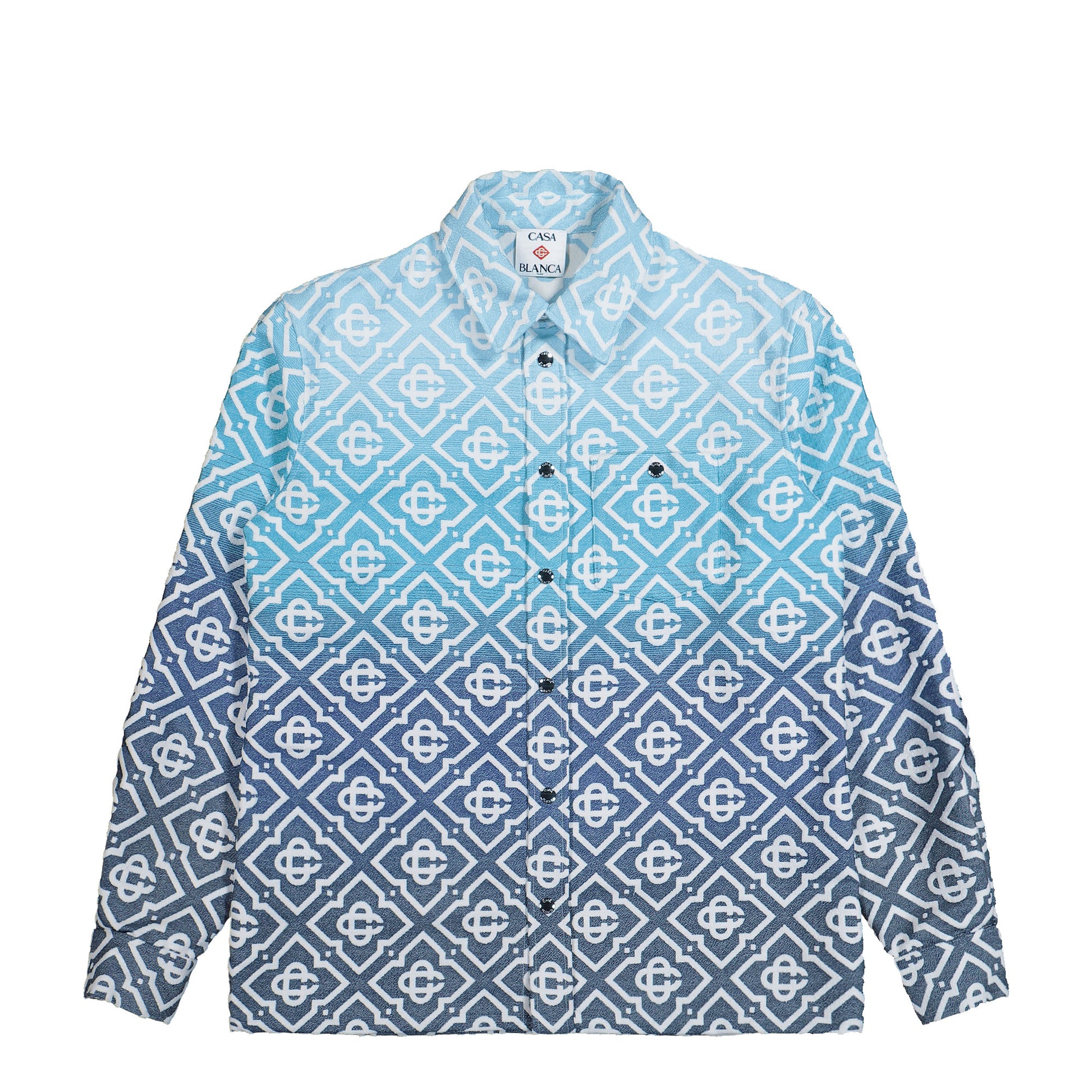 Casablanca Monogram Shacket Blue Jackets M-SP26-JK-449-01 Detail View 1 | GATE