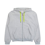 Casablanca Cashmere Blend Zip-Up Hooded Sweatshirt Preloved Blue / Dark Brown / Grey Five Hoodies M-SP26-JTP-458-01  Detail View 1 | GATE
