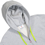 Casablanca Cashmere Blend Zip-Up Hooded Sweatshirt Preloved Blue / Dark Brown / Grey Five Hoodies M-SP26-JTP-458-01  Detail View 3 | GATE
