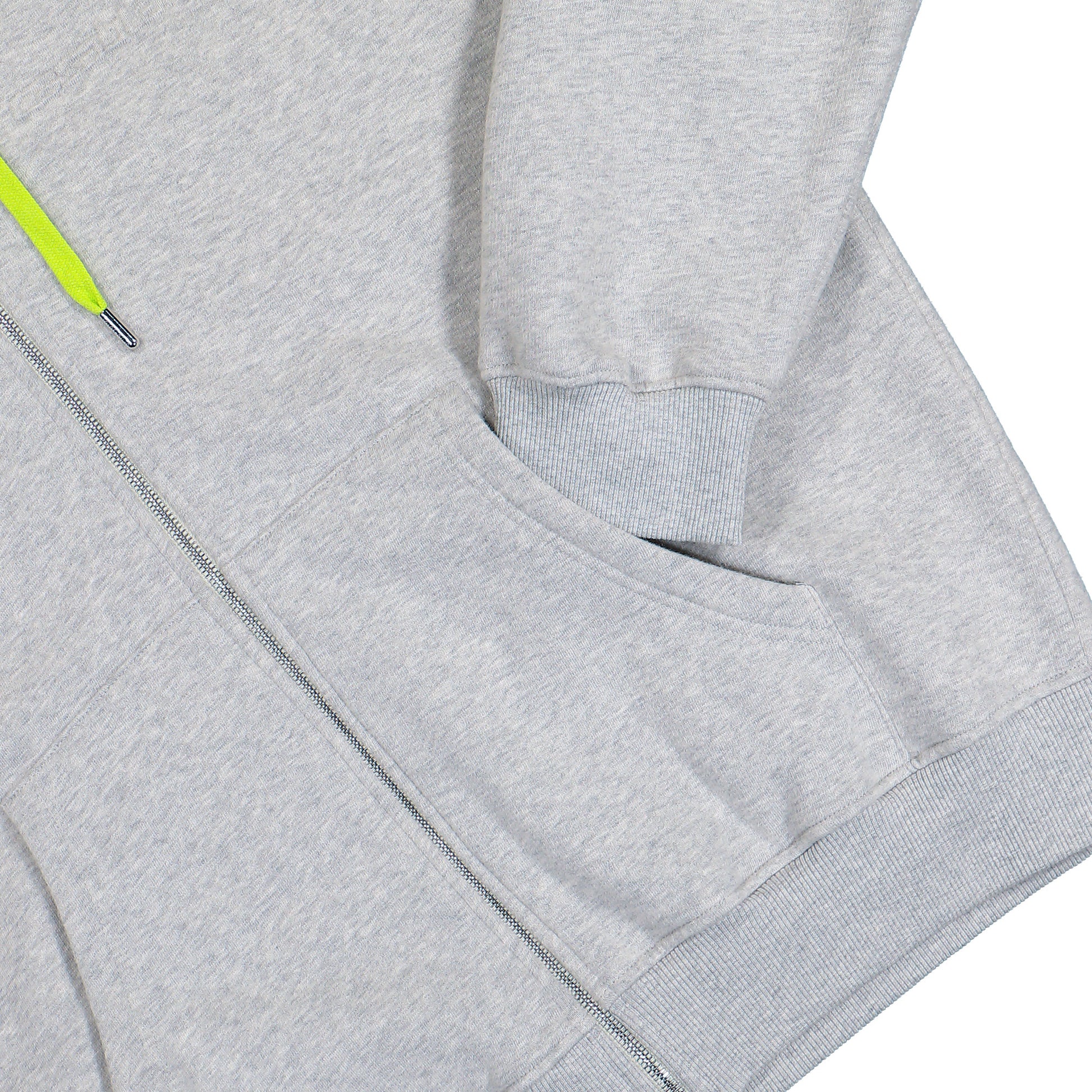 Casablanca Cashmere Blend Zip-Up Hooded Sweatshirt Preloved Blue / Dark Brown / Grey Five Hoodies M-SP26-JTP-458-01  Detail View 4 | GATE
