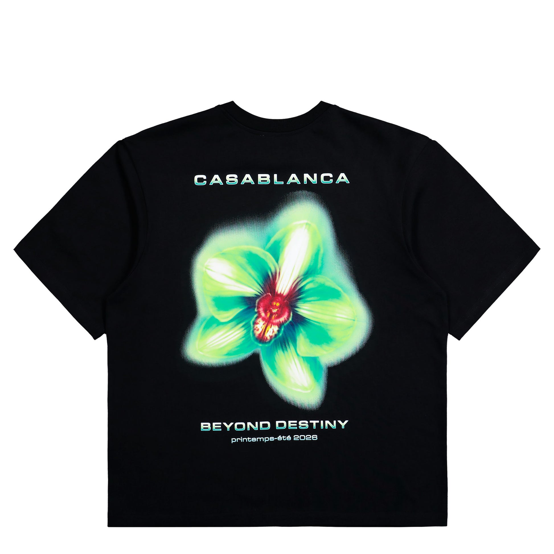 Casablanca Glitch Orchid Oversized T-Shirt Black / Green T-Shirts M-SP26-JTS-044-06 Detail View 2 | GATE