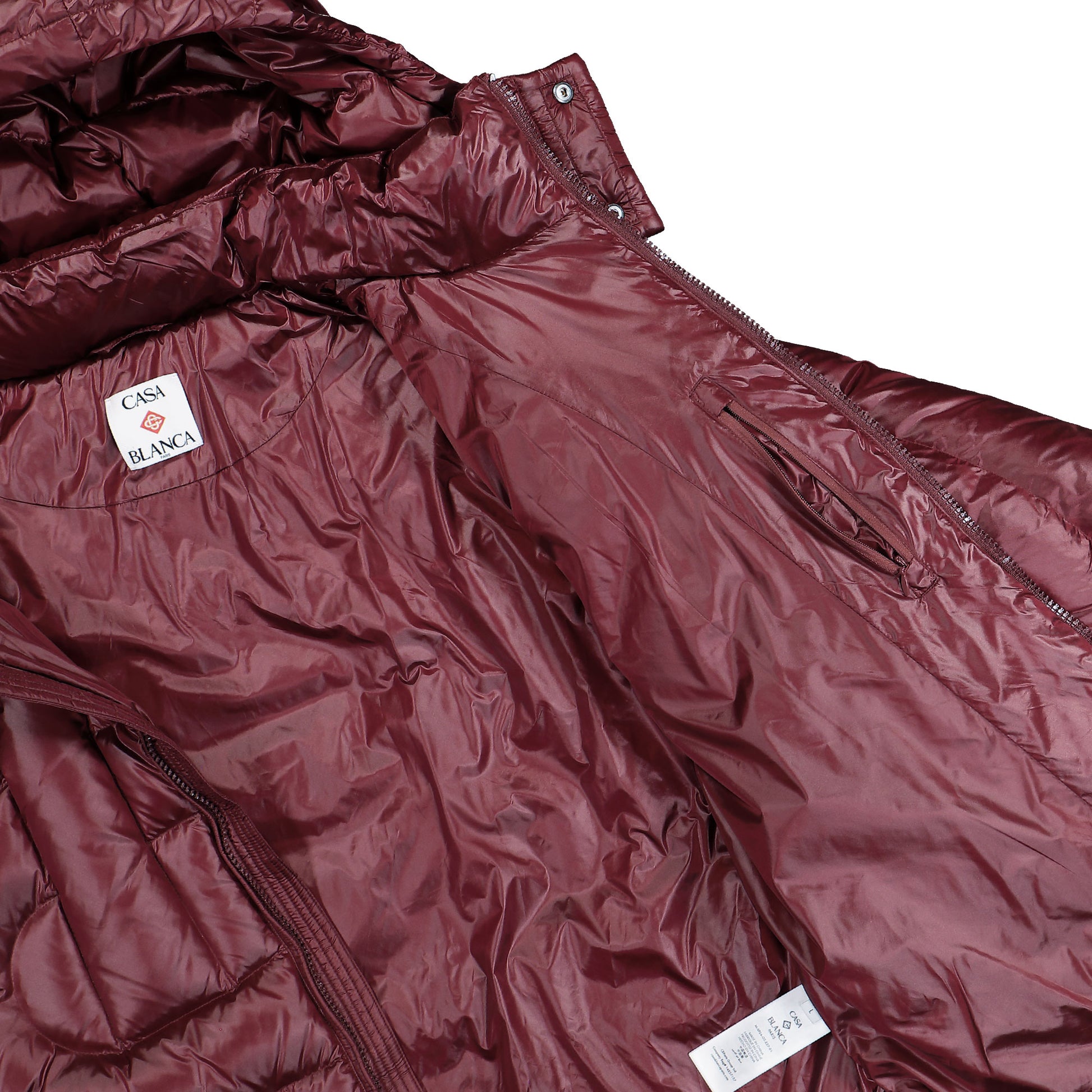 Casablanca Quilted Puffer Jacket Burgundy Jackets M-SP26-OT-227-01 Detailfoto | Overkill