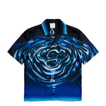 Casablanca Warped Logo Ripple Cuban Collar SS Shirt  Warped Logo Repeat Shirts M-SP26-SH-003-08 Detail View 1 | GATE
