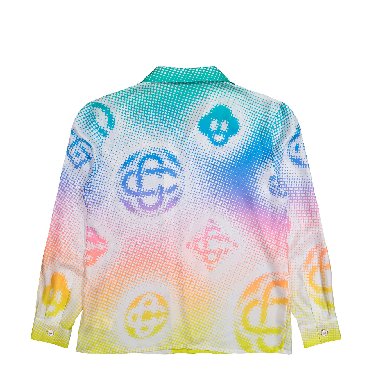 Casablanca Halftone Logo Cuban Collar LS Shirt Halftone Repeats Logo Shirts M-SP26-SH-006-03 Detail View 1 | GATE
