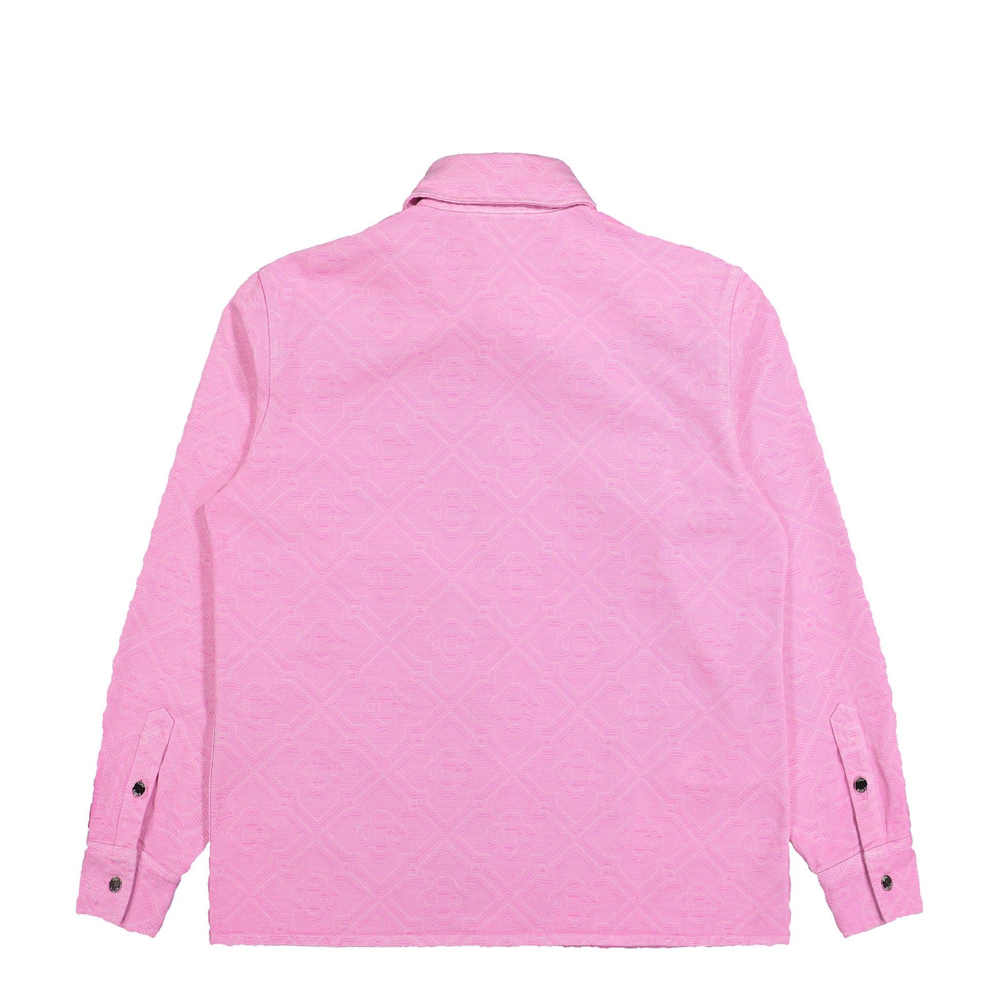 Casablanca Laser Monogram Oversized Denim Shirt Pink Laser Shirts M-SP26-SH-260-01 Detail View 2 | GATE
